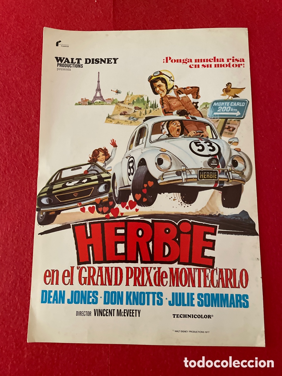 Cinema: HERBIE EN EL GRAN PRIX DE MONTECARLO GU&Iacute;A ORIGINAL DE CINE SS85