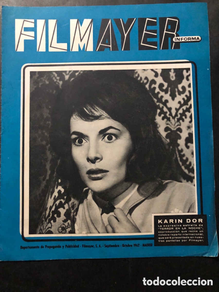 Cine: Filmayer informa octubre 1962 terror en la noche Karin dor canci&oacute;n de juventud roci&oacute; durcal