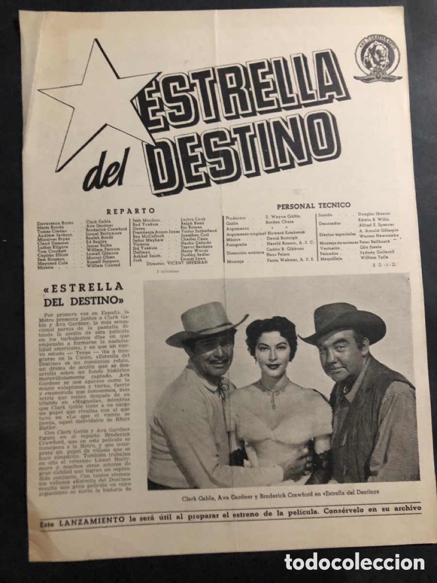 Cine: Guia MGM Estrella del destino ava gardner clark gable 13