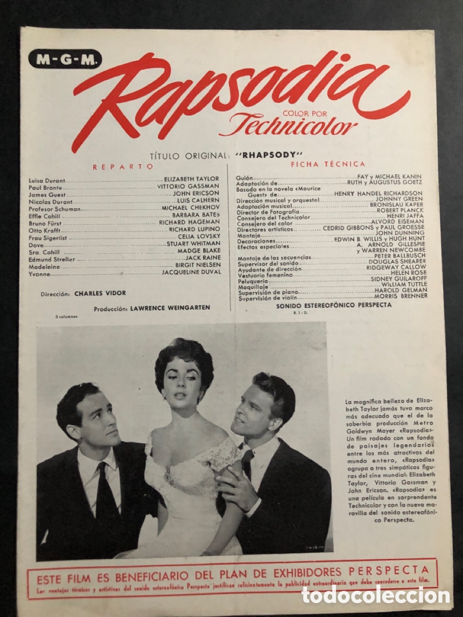 Cine: Guia MGM rapsodia elizabeth taylor 13