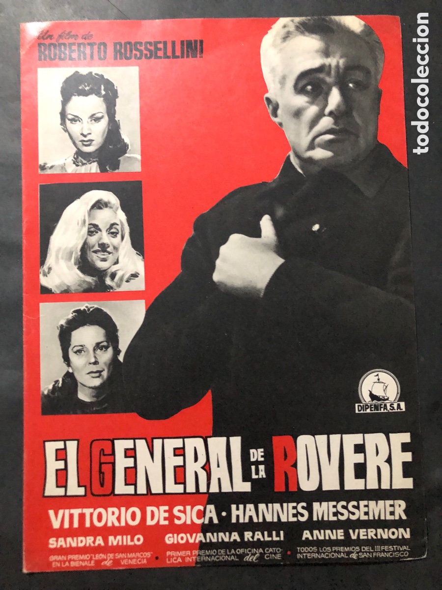 Cine: Guia dipenfa el general de la rovere vittorio de sica roberto rossellini 13