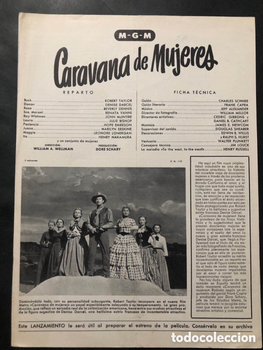 Cine: Guia MGM caravana de mujeres robert taylor 13