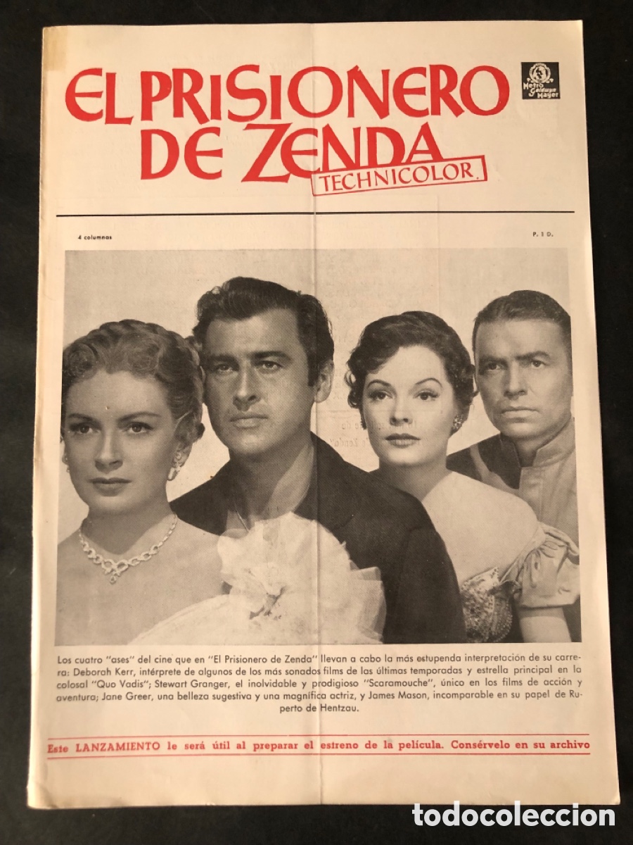 Cine: Guia MGM el prisionero de zenda deborah kerr stewart granger james mason 13