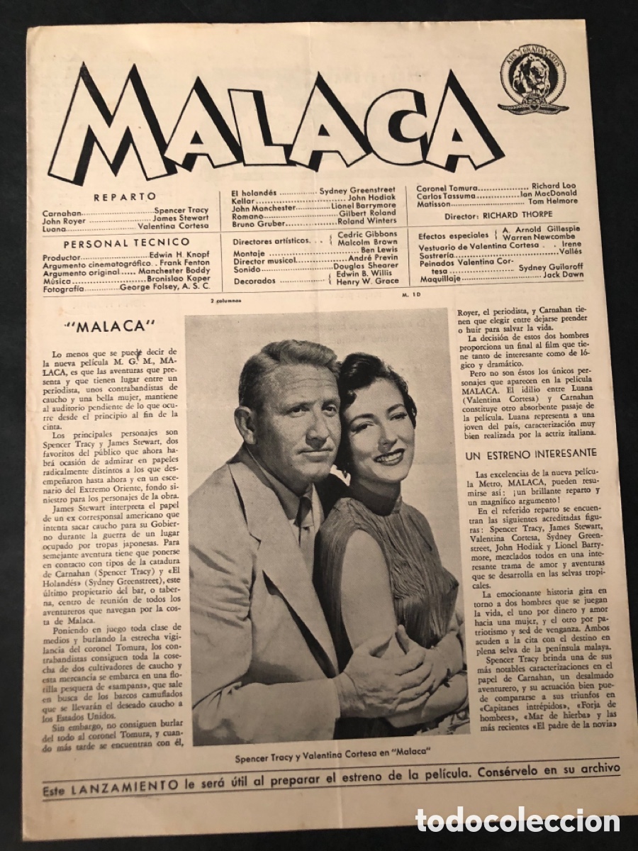 Cine: Guia MGM Malaca Spencer tracy james stewart 13