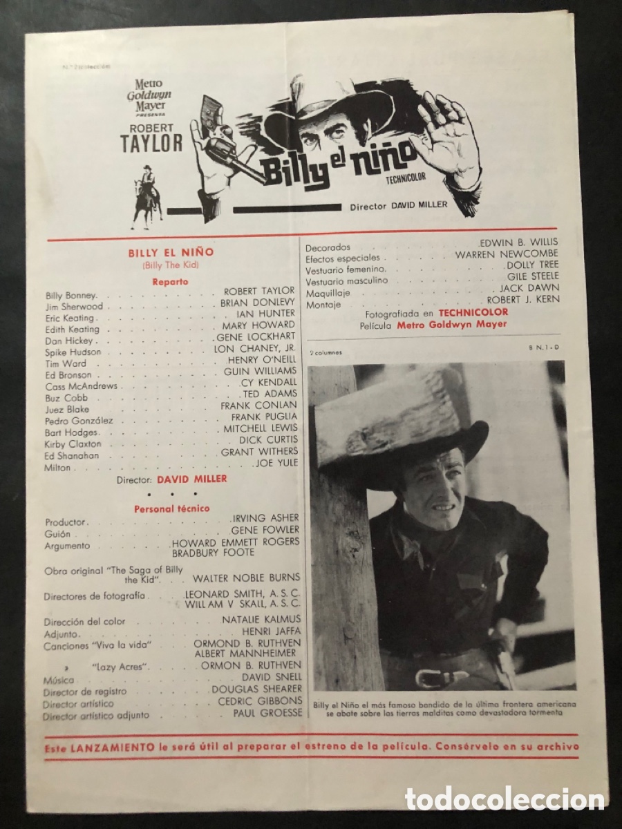 Cine: Guia MGM billy el ni&ntilde;o robert taylor 14
