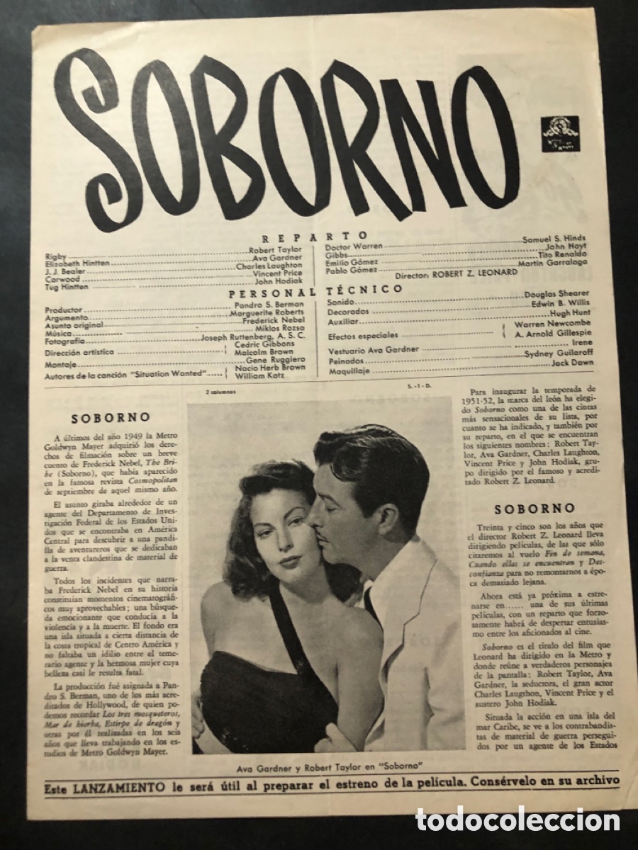 Cine: Guia MGM soborno Ava gardner robert taylor 14