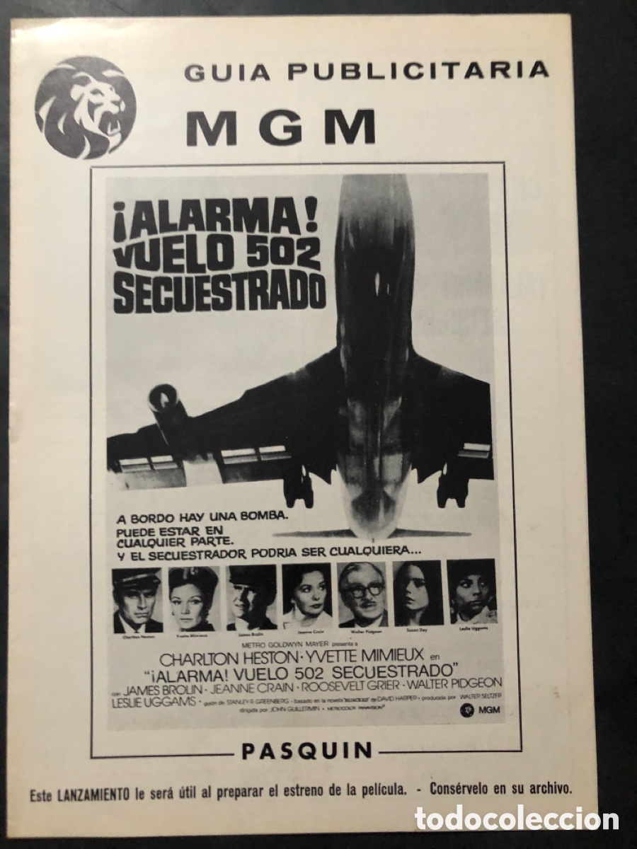 Cine: Guia MGM alarma vuelo 502 secuestrado charlton heston 14