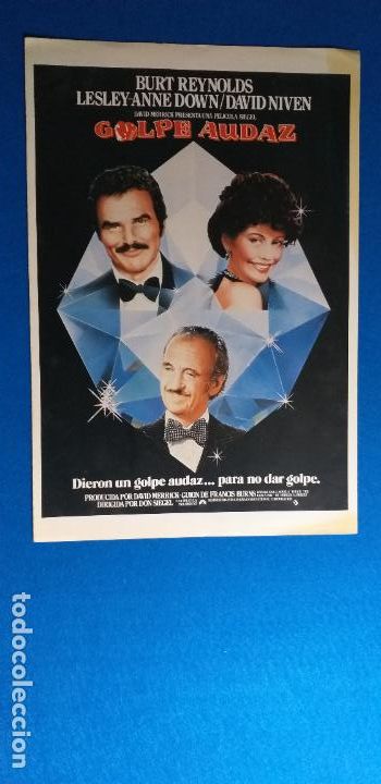 Cinema: Guia doble: Golpe audaz. Con: Burt Reynolds, Lesley-Anne Down, David Niven. A&ntilde;o 1980