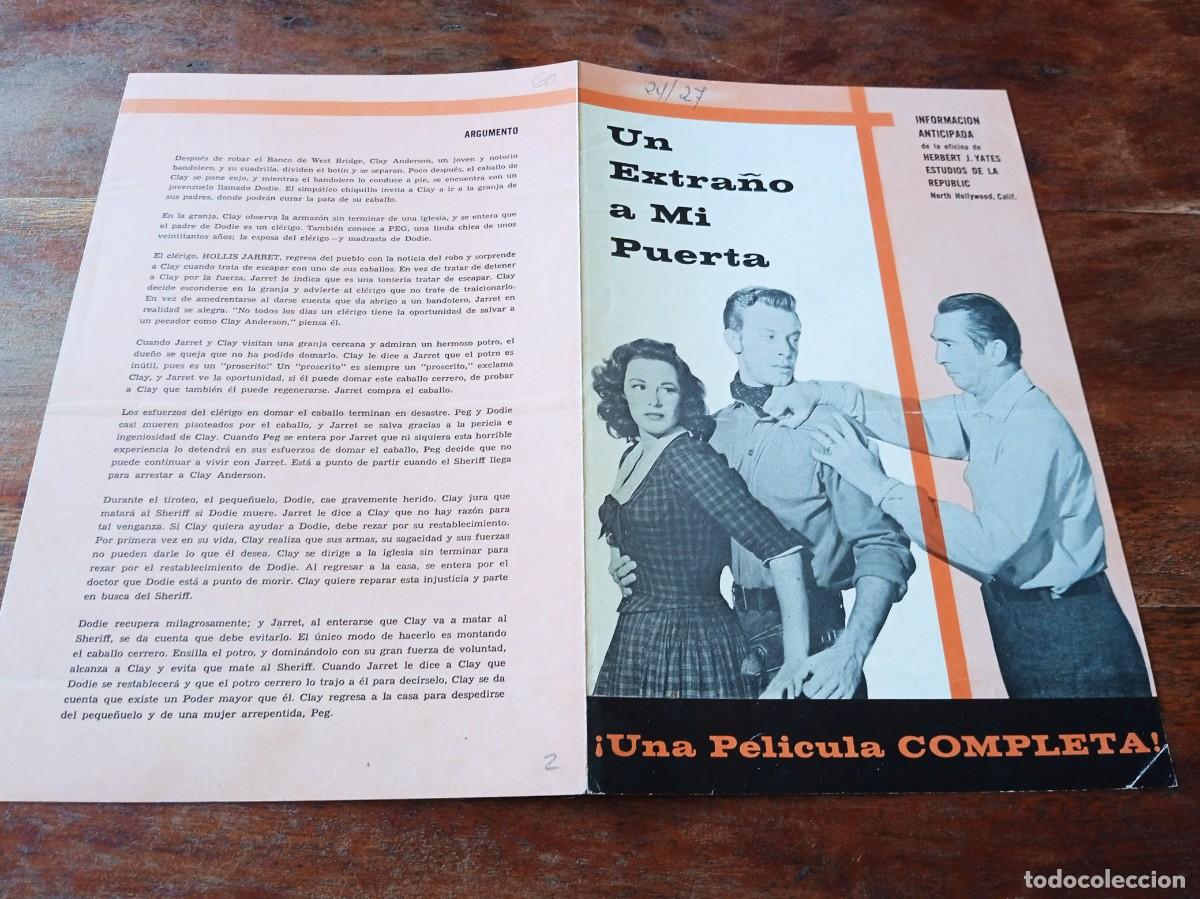 Cine: Un extra&ntilde;o a mi puerta - Macdonald Carey, Patricia Medina - Guia original Republic 1958