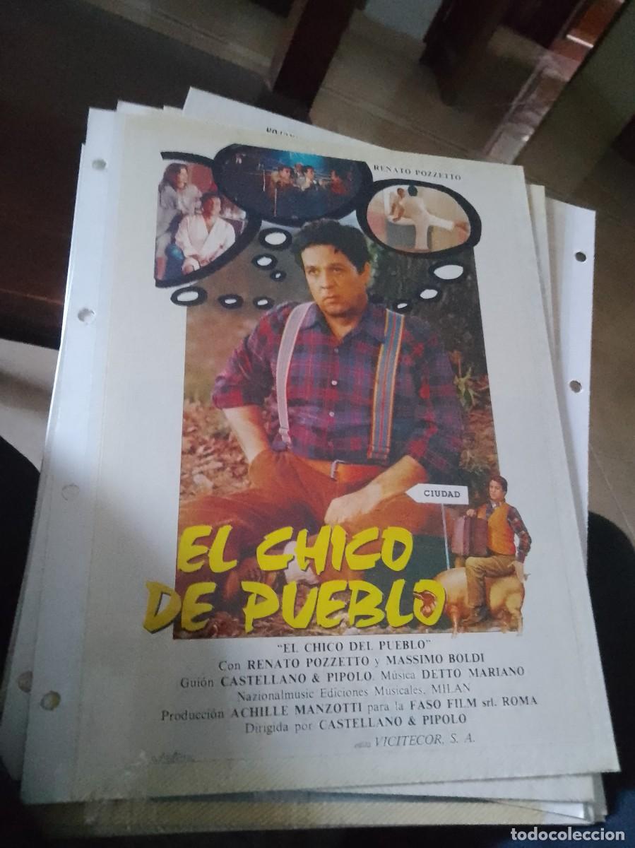 Kino: El chico del pueblo,Mini cartel de revista a&ntilde;os 80 90 est&aacute; pegado en carton