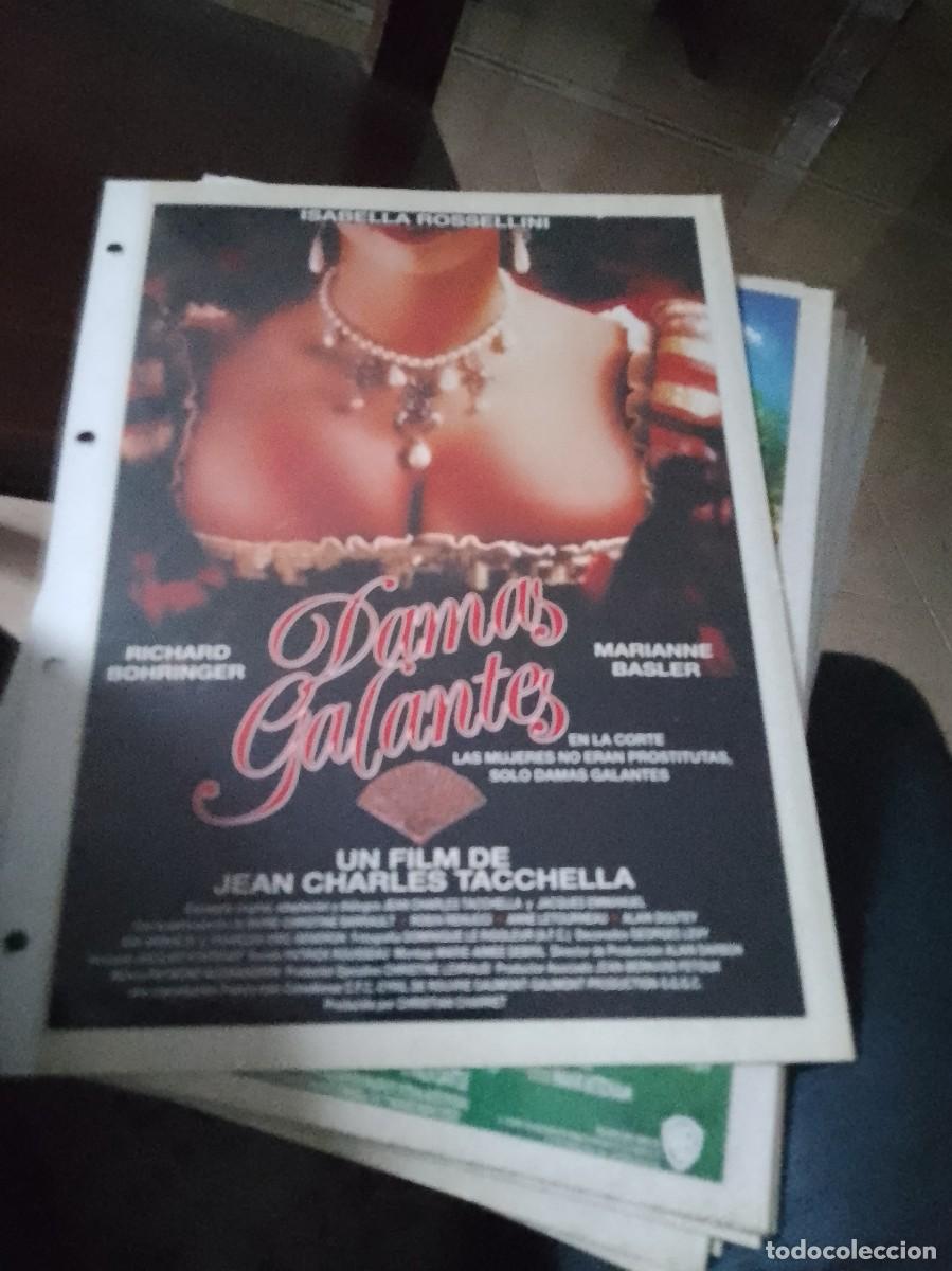 Cin&eacute;ma: Damas galantes,Mini cartel de revista a&ntilde;os 80 90 est&aacute; pegado en carton