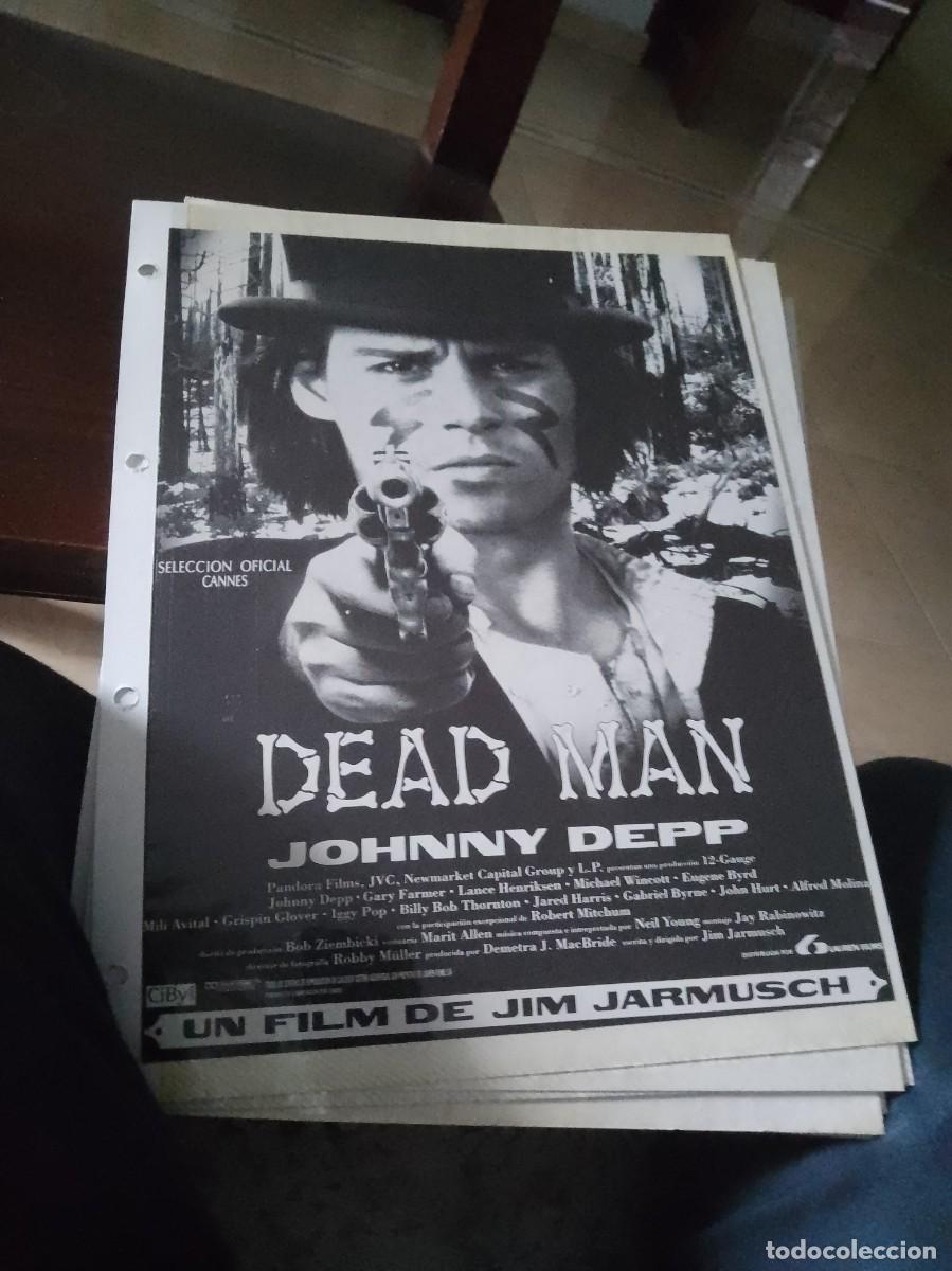 Cin&eacute;ma: Dead man,Mini cartel de revista a&ntilde;os 80 90 est&aacute; pegado en carton