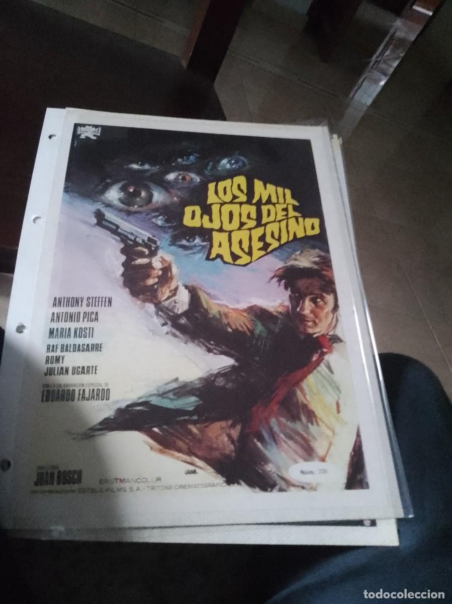 Cin&eacute;ma: Los mil ojos del asesino,Mini cartel de revista a&ntilde;os 80 90 est&aacute; pegado en carton