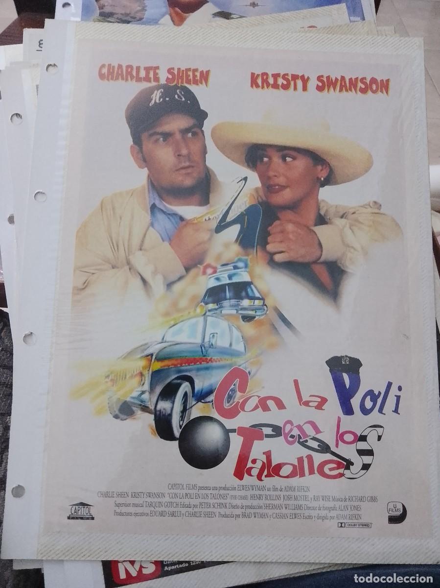 Cinema: Con la Pili en los talones,Mini cartel de revista a&ntilde;os 80 90 est&aacute; pegado en carton