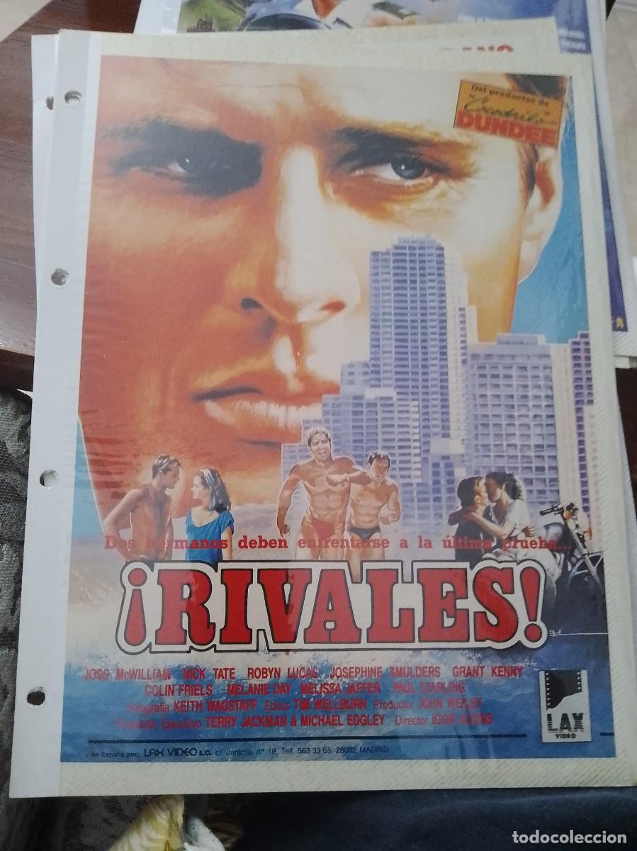 Cinema: Rivales,Mini cartel de revista a&ntilde;os 80 90 est&aacute; pegado en carton