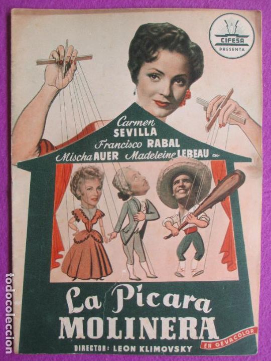 Cine: GUIA PUBLICITARIA CINE LA PICARA MOLINERA CARMEN SEVILLA FRANCISCO RABAL CIFESA G1939
