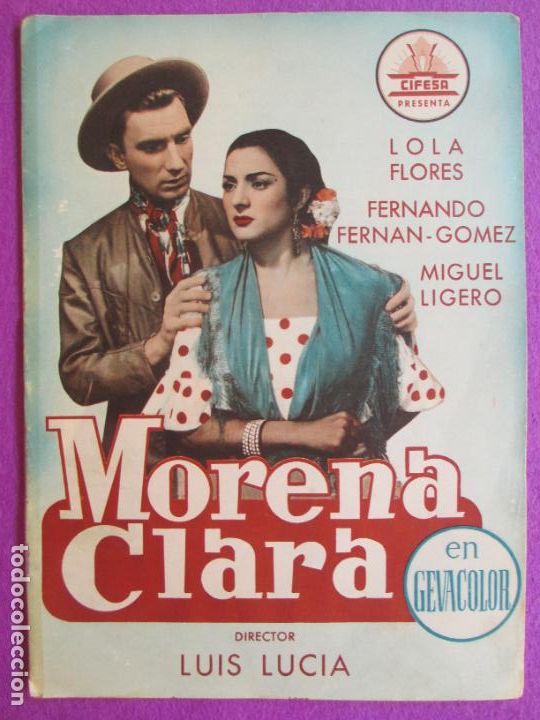Cine: GUIA PUBLICITARIA CINE MORENA CLARA LOLA FLORES FERNANDO FERNAN GOMEZ CIFESA G1961