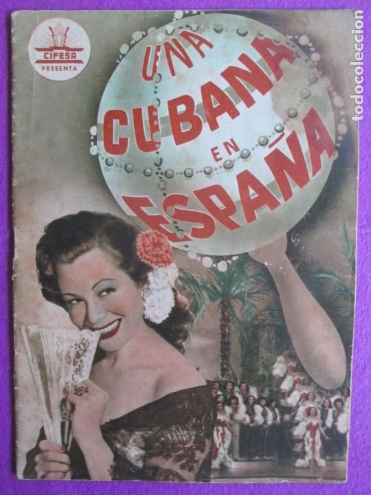 Cine: GUIA PUBLICITARIA CINE UNA CUBANA EN ESPA&Ntilde;A BLANQUITA AMARO MARIO CABRE MARUJITA DIAZ CIFESA G1991