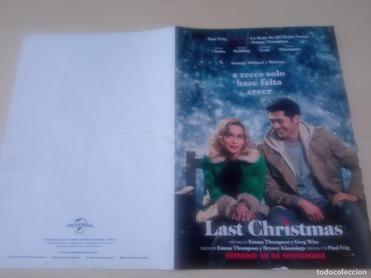 Cinema: LAST CHRISTMAS (GUIA CINE ORIGINAL DOBLE) EMMA THOMPSON (PEDIDO MINIMO 5 EUROS)