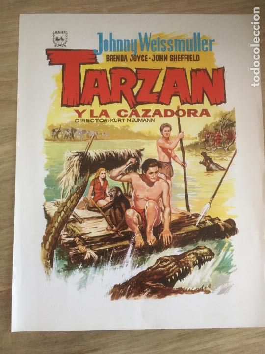 Cin&eacute;ma: tarzan y la cazadora huntress johnny weissmuller guia publicitaria original reposicion 1971