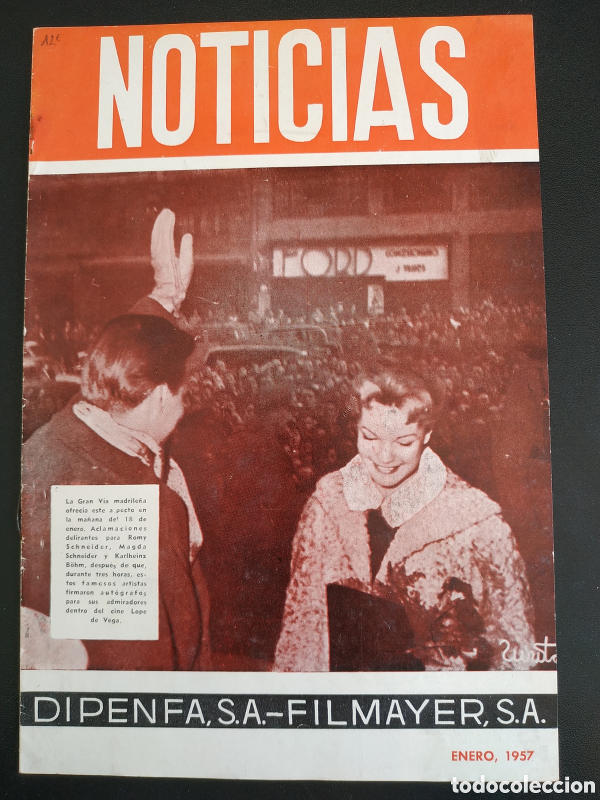 Cinema: NOTICIAS - DIPENFA SA FILMAYER SA - ENERO 1957 - GUIA DE CINE ORIGINAL J26