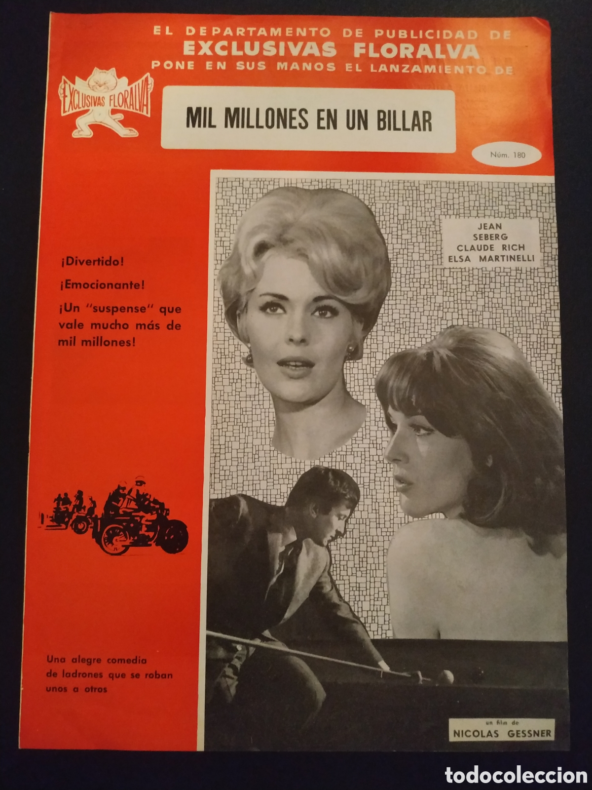 Cine: MIL MILLONES EN UN BILLAR - JEAN SEBERG Y CLAUDE RICH -2 PAG- GUIA DE CINE ORIGINAL J28
