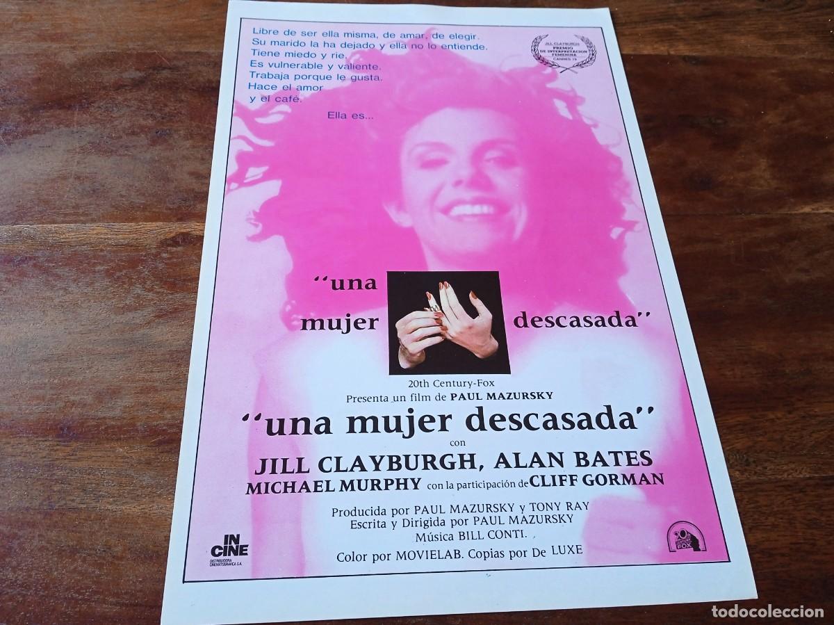 Cin&eacute;ma: Una mujer descasada - Jill Clayburgh, Alan Bates, Paul Mazursky - Guia original Incine 1978