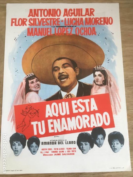 Cine: aqui esta tu enamorado antonio aguilar flor silvestre guia publicitaria original estreno