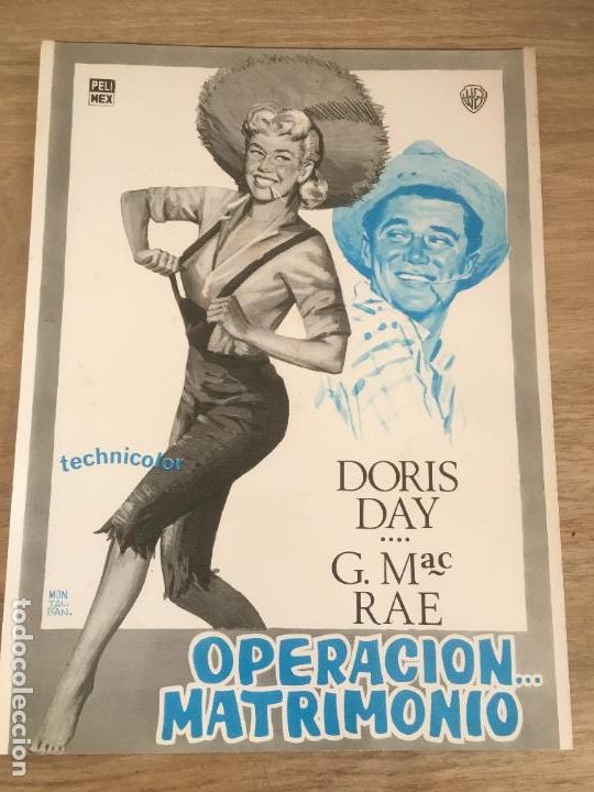Cine: operacion matrimonio doris day guia publicitaria original estreno