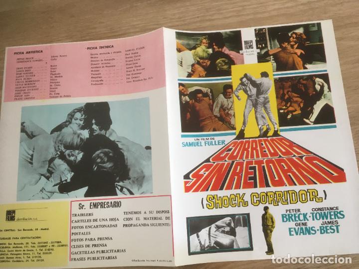 Cine: corredor sin retorno shock corridor sam fuller guia publicitaria original estreno