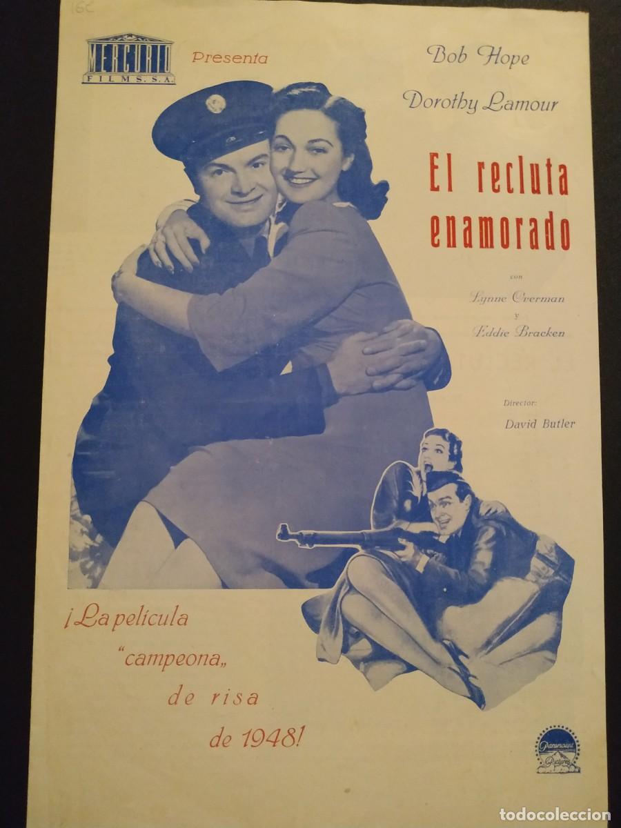 Cine: EL RECLUTA ENAMORADO - BOB HOPE Y DOROTHY LAMOUR - GUIA DE CINE ORIGINAL J33