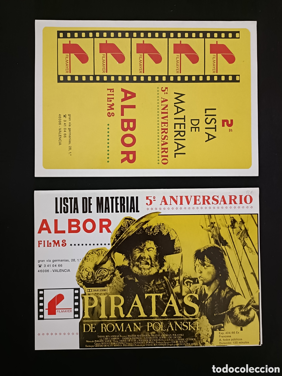 Cinema: 2 LISTA DE MATERIAL 5 ANIVERSARIO ALBOR GUIA DE CINE ORIGINAL J39