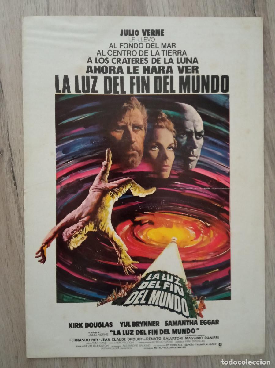 Kino: GU&Iacute;A PUBLICITARIA DE LA PEL&Iacute;CULA LA LUZ DEL FIN DEL MUNDO, KIRK DOUGLAS, 8 pag.