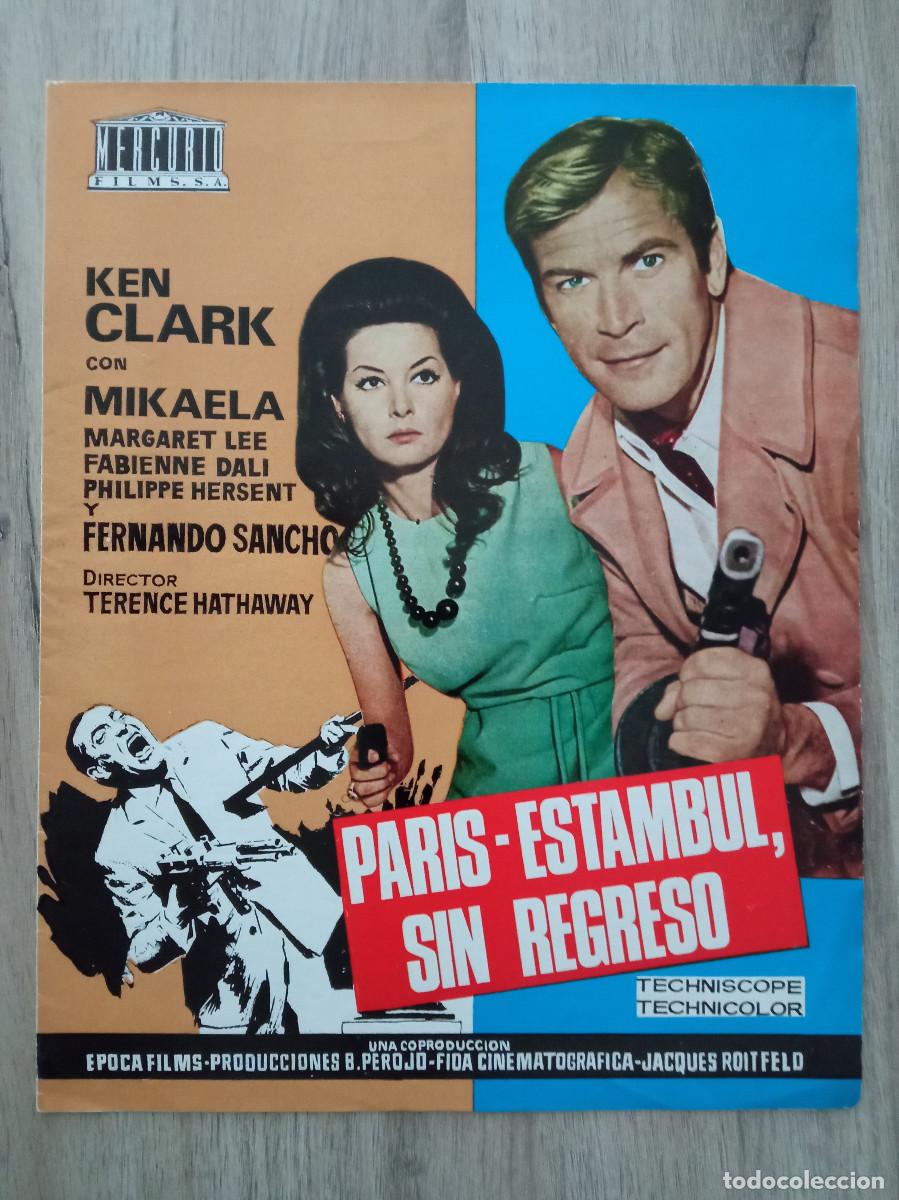Cinema: GU&Iacute;A PUBLICITARIA DE LA PEL&Iacute;CULA PARIS-ESTAMBUL SIN REGRESO, KEN CLARK, 4 HOJAS