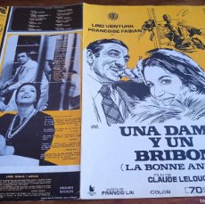 Cine: UNA DAMA Y UN BRIBON - LINO VENTURA, FRANCOISE FABIAN, C. LELOUCH - GUIA ORIGINAL DIASA 1973 JANO