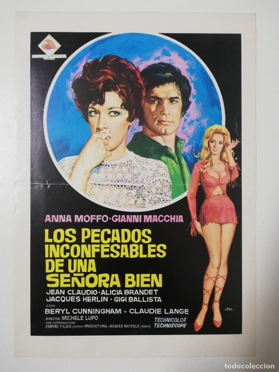 Cinema: GUIA PUBLICITARIA DE CINE LOS PECADOS INCONFESABLES DE UNA SE&Ntilde;ORA BIEN -ANNA MOFFO - GIANNI MACCHINA