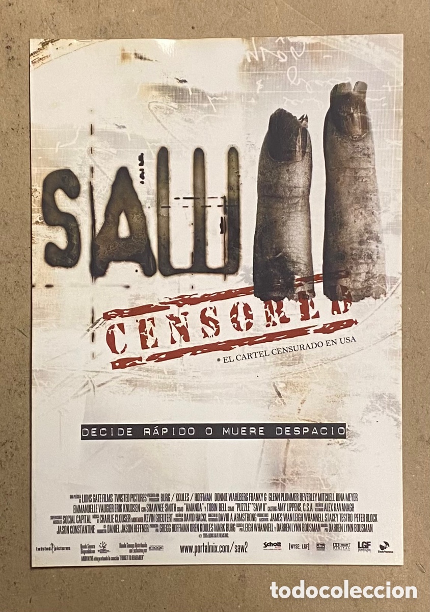 Kino: SAW II. GU&Iacute;A PROMOCIONAL DE LA PEL&Iacute;CULA.