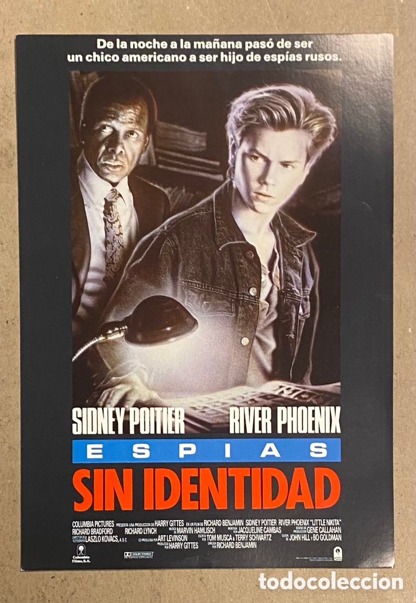 Cinema: ESP&Iacute;AS SIN IDENTIDAD. GU&Iacute;A PROMOCIONAL DE LA PEL&Iacute;CULA. SIDNEY POITIER, RIVER PHOENIX.