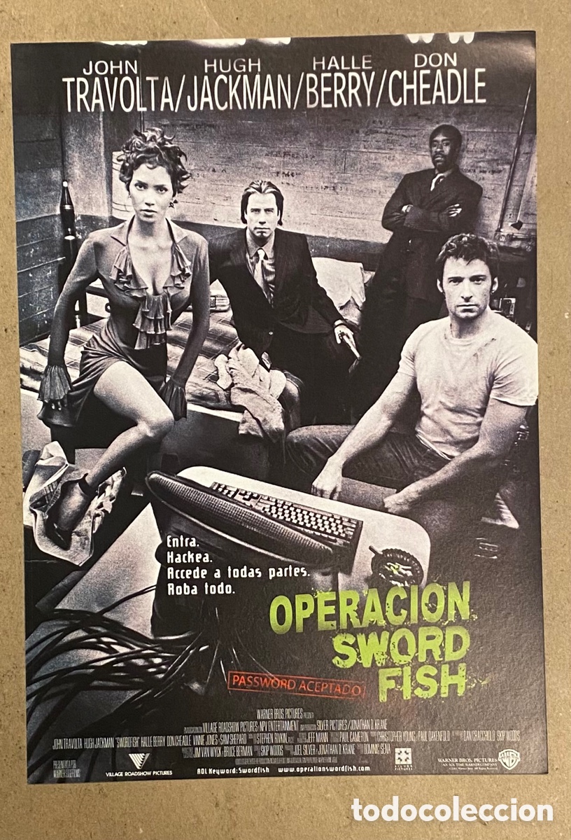 Cinema: OPERACI&Oacute;N SWORD FISH. GU&Iacute;A PROMOCIONAL DE LA PEL&Iacute;CULA. JOHN TRAVOLTA, HUGH JACKMAN, HALLE BERRY