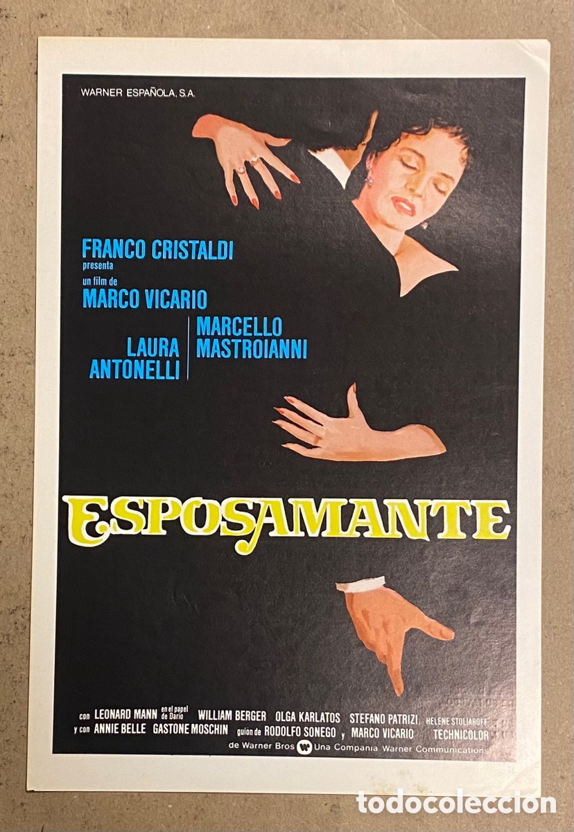Cinema: ESPOSAMANTE. GU&Iacute;A PROMOCIONAL DE LA PEL&Iacute;CULA. LAURA ANTONELLI, MARCELLO MASTROIANNI,