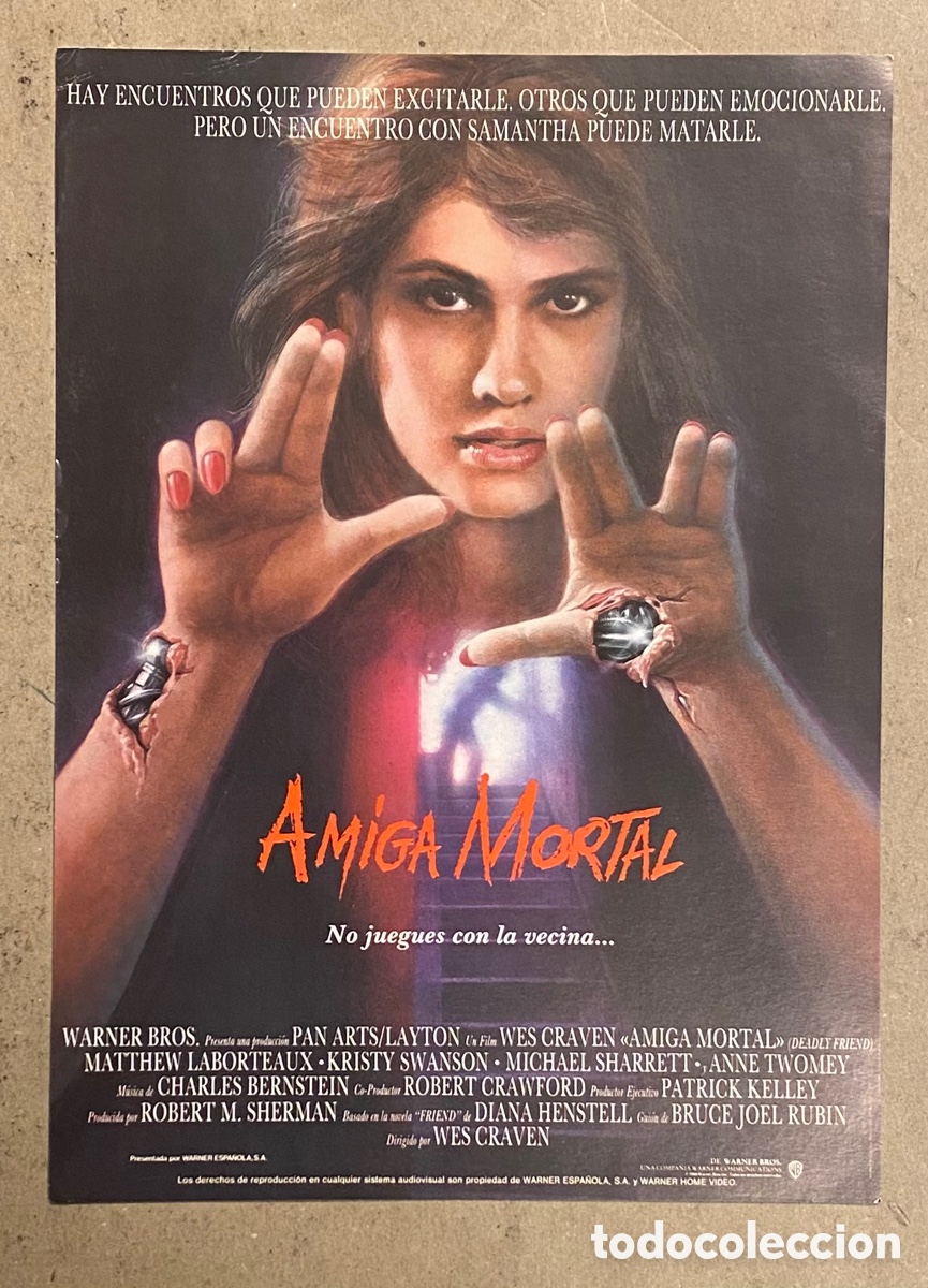 Cin&eacute;ma: AMIGA MORTAL. GU&Iacute;A PROMOCIONAL DE LA PEL&Iacute;CULA. WES CRAVEN.