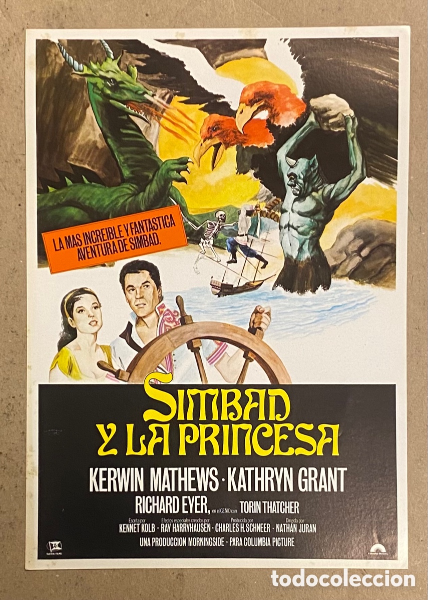 Cinema: SIMBAD Y LA PRINCESA. GU&Iacute;A PROMOCIONAL DE LA PEL&Iacute;CULA. KERWIN MATHEWS, KATHRYN GRANT,&hellip;