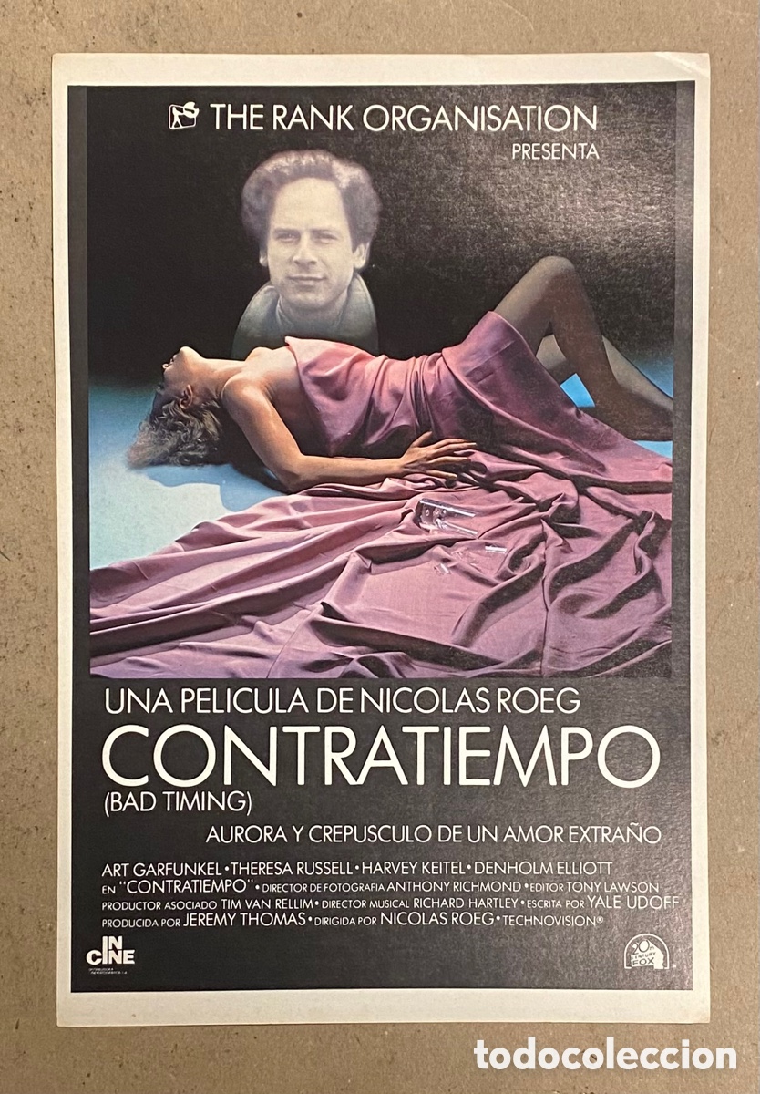 Cin&eacute;ma: CONTRATIEMPO. GU&Iacute;A PROMOCIONAL DE LA PEL&Iacute;CULA. NICOLAS ROEG