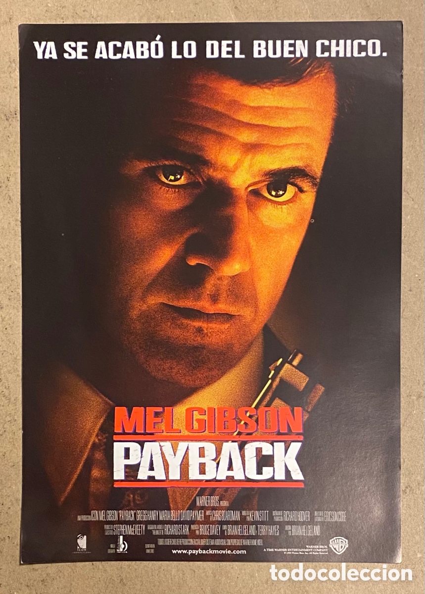 Cine: PAYBACK. GU&Iacute;A PROMOCIONAL DE LA PEL&Iacute;CULA. MEL GIBSON.