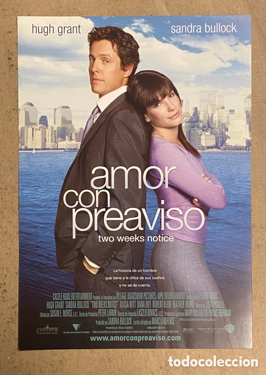 Cin&eacute;ma: AMOR CON PREAVISO. GU&Iacute;A PROMOCIONAL DE LA PEL&Iacute;CULA. SANDRA BULLOCK, HIGH GRANT,..