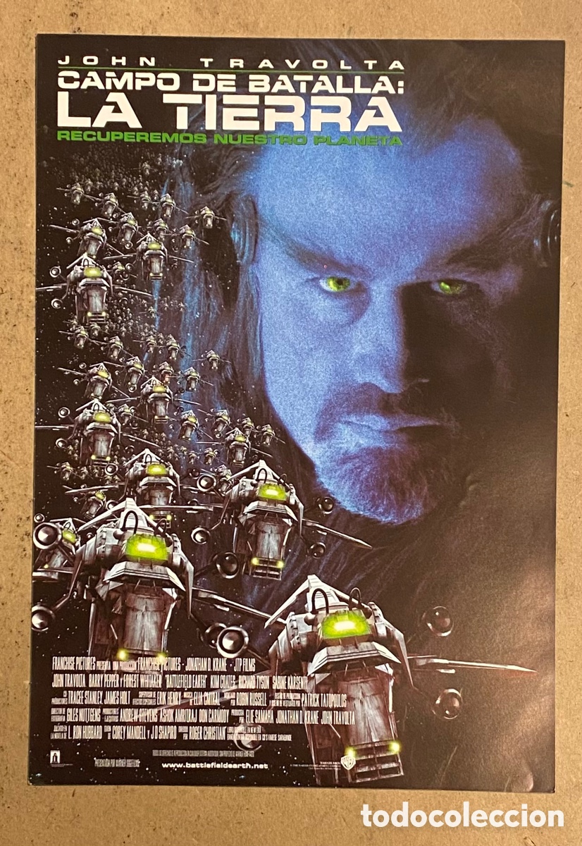 Cinema: CAMPO DE BATALLA: LA TIERRA. GU&Iacute;A PROMOCIONAL DE LA PEL&Iacute;CULA. JOHN TRAVOLTA.