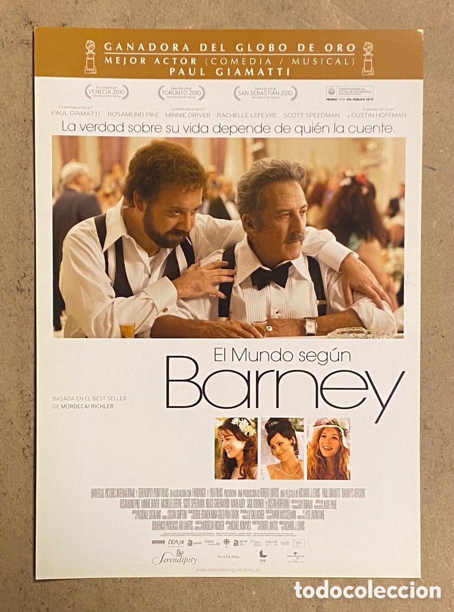 Cinema: EL MUNDO SEG&Uacute;N BARNEY. GU&Iacute;A PROMOCIONAL DE LA PEL&Iacute;CULA. DUSTIN HOFFMAN,..