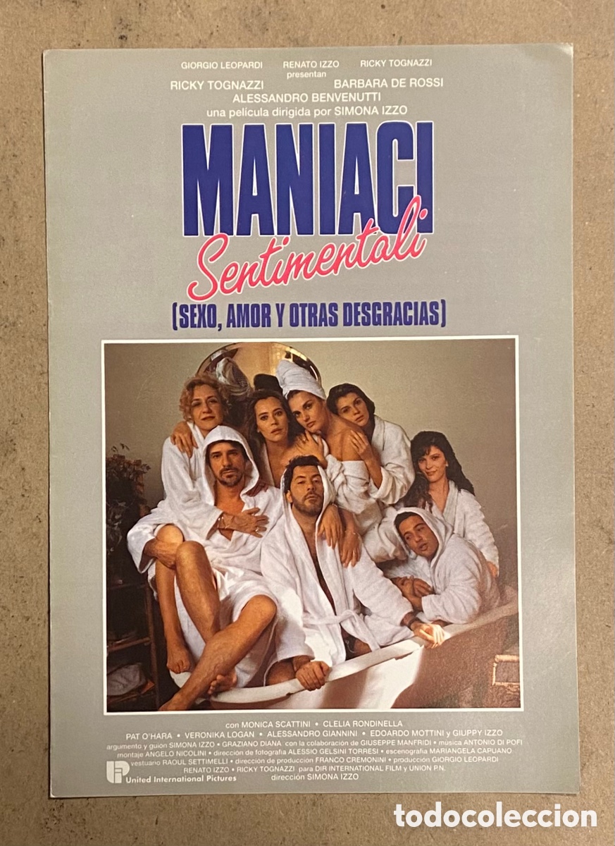 Cin&eacute;ma: MANIACI SENTIMENTALI (SEXO, AMOR Y OTRAS DESGRACIAS). GU&Iacute;A PROMOCIONAL DE LA PEL&Iacute;CULA.