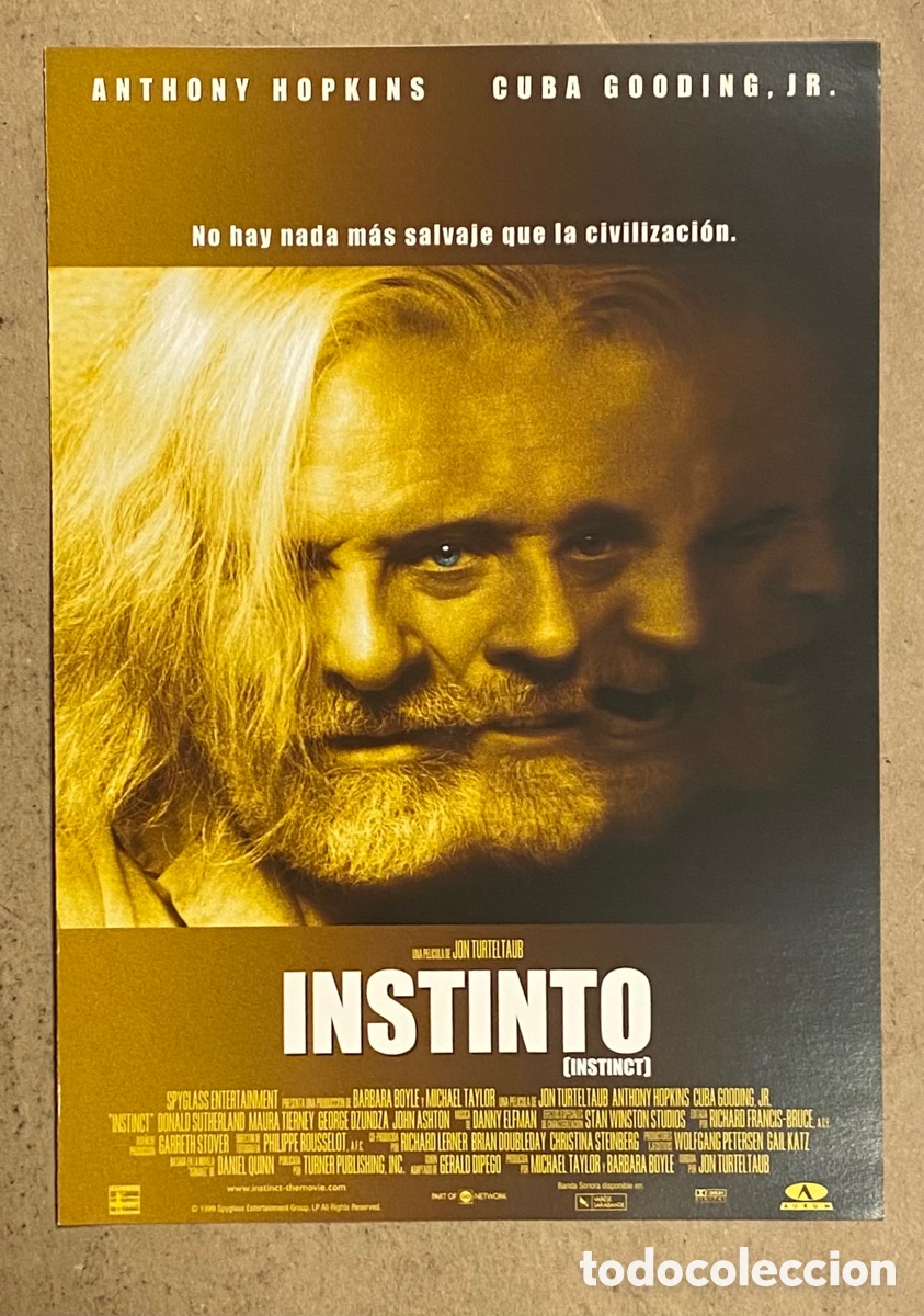 Cin&eacute;ma: INSTINTO. GU&Iacute;A PROMOCIONAL DE LA PEL&Iacute;CULA. ANTHONY HOPKINS, CUBA GOODING JR,..
