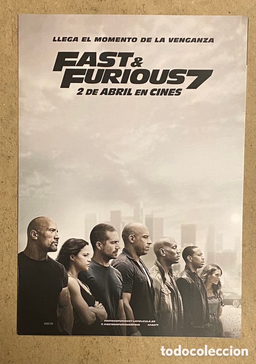 Kino: FAST & FURIOUS 7. GU&Iacute;A PROMOCIONAL DE LA PEL&Iacute;CULA. VIN DIESEL, PAUL WALKER,&hellip;